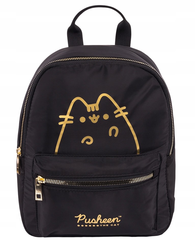 Jednokomorový školský batoh Pusheen St. Majewski čierna, Odtiene žltej a zlatej 8 l